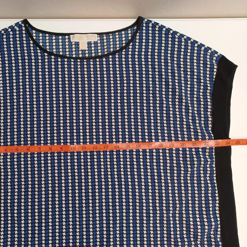 Women's‎ Michael Kors Lightweight Blue/Black/White Designer Top Size Large